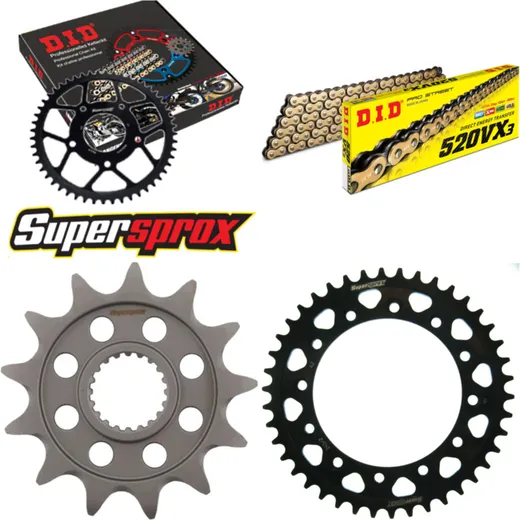 Chain Kit - Steel - for: YAMAHA WR250 R 08-13/WR250 X 08-15 13-42-108 DID520VX3(G&B) endless