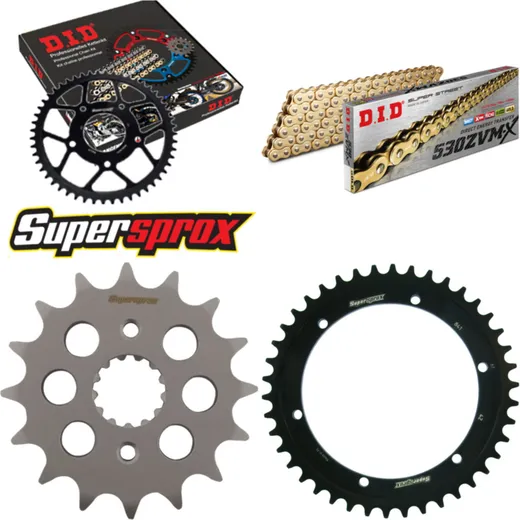 Chain Kit - Steel - for: YAMAHA SR500 78-90/SR500 Trommelbrem 16-42-102 DID530ZVM-X(G&G) endless