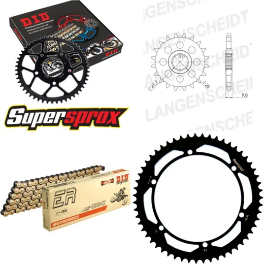 Chain Kit - Steel - for: YAMAHA SR500 91-91/SR500 Trommelbrem 20-55-130 DID428NZ(G&B) Clip