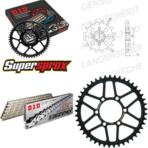 Chain Kit - Steel - for: YAMAHA XJ400 81-84/XJ550 Maxim 81-85 16-45-104 DID530ZVM-X(S&S) endless