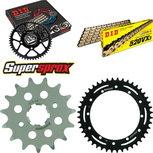 Chain Kit - Steel - for: YAMAHA TT600 Street Enduro 83-92 15-44-110 DID520VX3(G&B) rivet