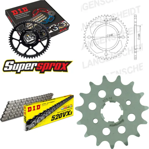 Chain Kit - Steel - for: YAMAHA XT600 Z Tenere 83-84 15-39-102 DID520VX3 endless