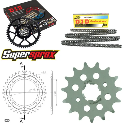 Chain Kit - Steel - for: YAMAHA SRX600 86-86 15-37-104 DID520NZ Clip
