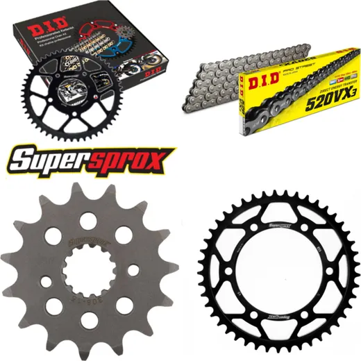 Chain Kit - Steel - for: YAMAHA XT660 R 04-15/XT660 X Supermot 15-45-110 DID520VX3 rivet