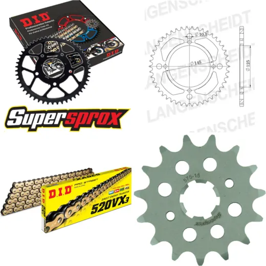 Chain Kit - Steel - for: YAMAHA XT600 Z Tenere 86-86 15-40-102 DID520VX3(G&B) endless