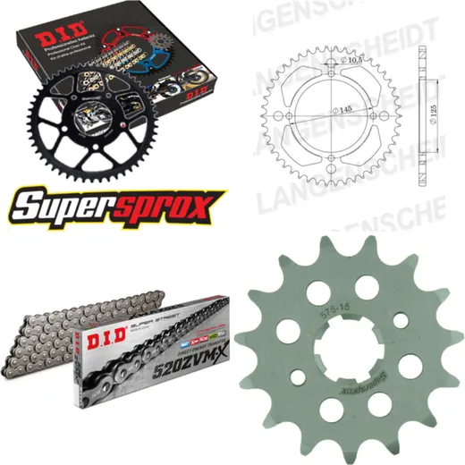 Chain Kit - Steel - for: YAMAHA XT600 Z Tenere 86-86 15-40-102 DID520ZVM-X rivet
