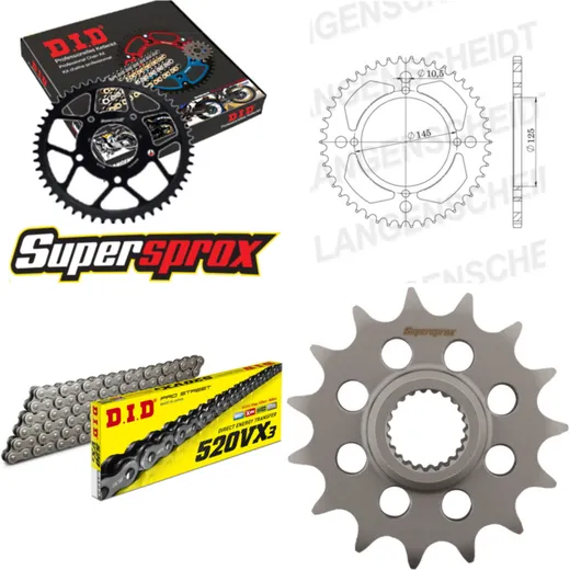 Chain Kit - Steel - for: YAMAHA XT600 Z Tenere 87-88 15-40-104 DID520VX3 endless