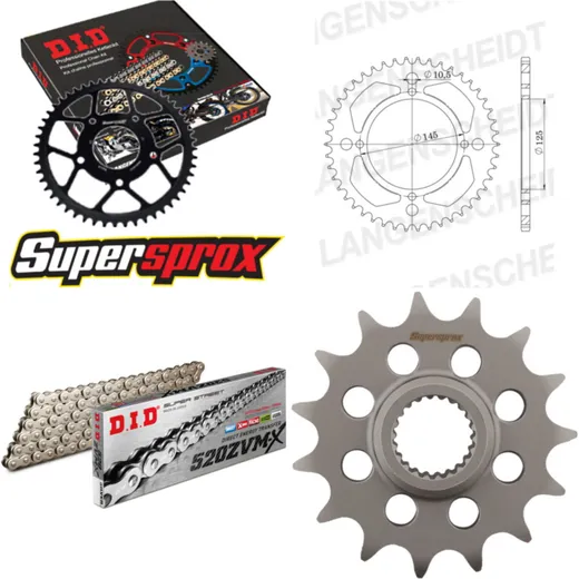 Chain Kit - Steel - for: YAMAHA XT600 Z Tenere 87-88 15-40-104 DID520ZVM-X(S&S) rivet