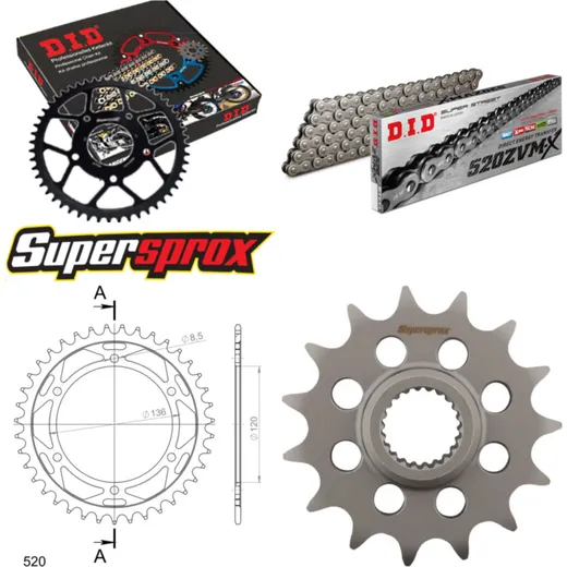 Chain Kit - Steel - for: YAMAHA SZR660 94-98 15-39-110 DID520ZVM-X endless