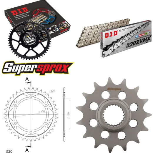 Chain Kit - Steel - for: YAMAHA SZR660 94-98 15-39-110 DID520ZVM-X(S&S) endless