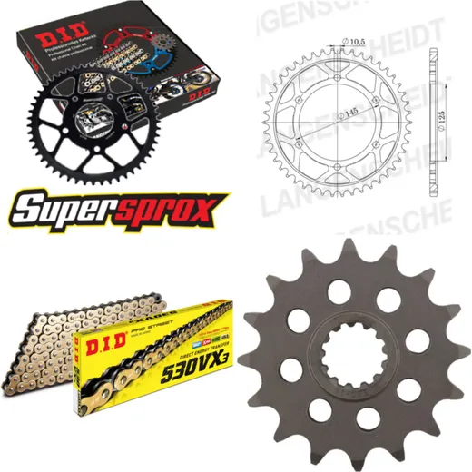 Chain Kit - Steel - for: YAMAHA FZ750 85-85 16-44-110 DID530VX3(G&B) rivet