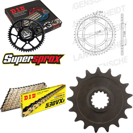Chain Kit - Steel - for: YAMAHA FZ750 86-86 17-44-110 DID530VX3(G&B) endless