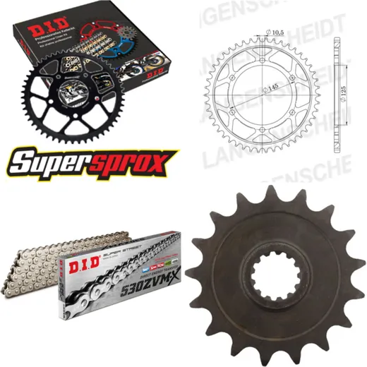 Chain Kit - Steel - for: YAMAHA FZ750 86-86 17-44-110 DID530ZVM-X(S&S) rivet