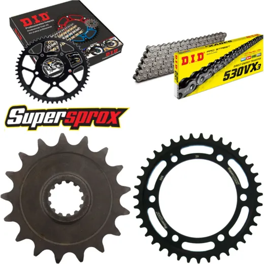 Chain Kit - Steel - for: YAMAHA FZX750 Fazer 86-89 17-39-106 DID530VX3 endless