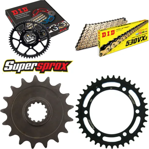 Chain Kit - Steel - for: YAMAHA FZX750 Fazer 86-89 17-39-106 DID530VX3(G&B) rivet