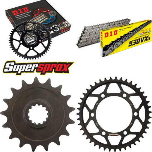 Kettensatz Stahl für: YAMAHA YZF750 R7 99-00 17-43-118 DID530VX3 Endlos