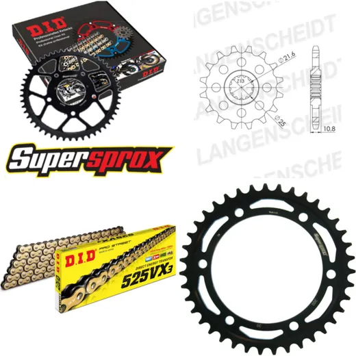 Chain Kit - Steel - for: YAMAHA TRX850 96-98 17-39-110 DID525VX3(G&B) rivet