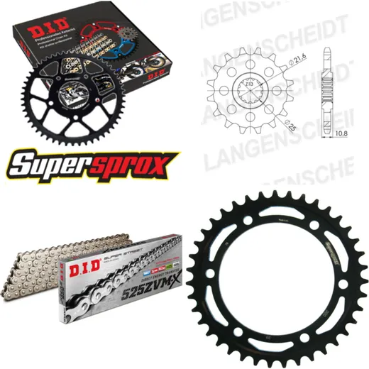 Chain Kit - Steel - for: YAMAHA TRX850 96-98 17-39-110 DID525ZVM-X(S&S) rivet