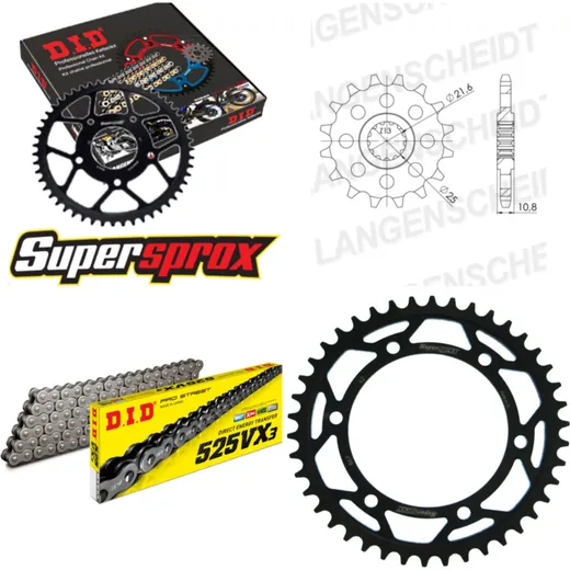 Chain Kit - Steel - for: YAMAHA TDM850 96-98 17-42-114 DID525VX3 endless