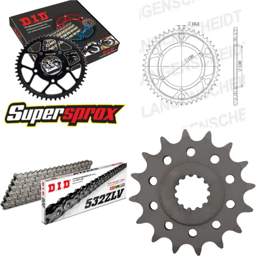 Chain Kit - Steel - for: YAMAHA FZR1000 Genesis 87-88 16-46-110 DID532ZLV endless