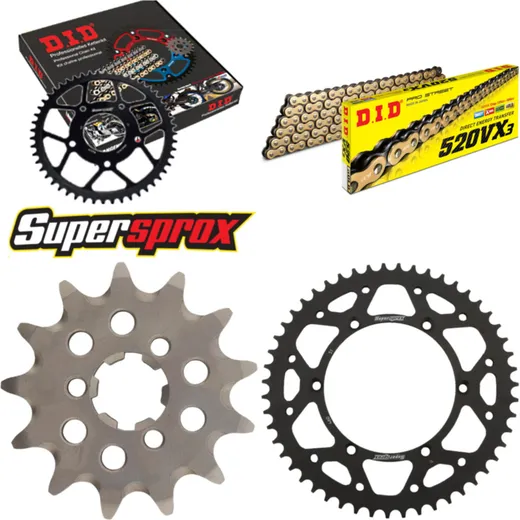 Chain Kit - Steel - for: KAWASAKI KX125 03-03 13-51-110 DID520VX3(G&B) Clip