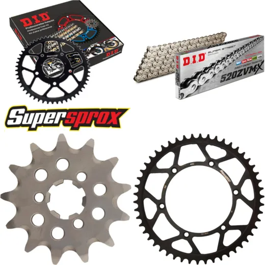 Chain Kit - Steel - for: KAWASAKI KX125 96-97 13-50-112 DID520ZVM-X(S&S) rivet