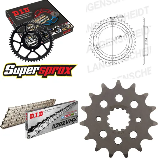 Chain Kit - Steel - for: KAWASAKI KR-1 250 88-89 15-40-106 DID520ZVM-X(S&S) rivet
