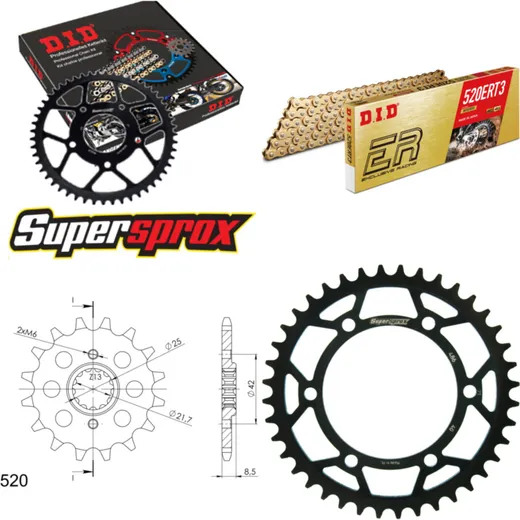 Chain Kit - Steel - for: KAWASAKI EL252 F Eliminator 97-03 14-40-112 DID520ERT2(G&G) Clip