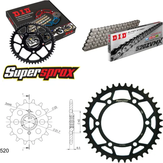 Chain Kit - Steel - for: KAWASAKI EL252 F Eliminator 97-03 14-40-112 DID520ZVM-X endless