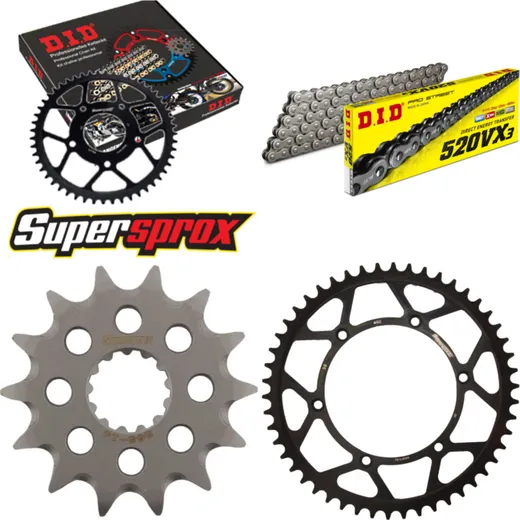 Chain Kit - Steel - for: KAWASAKI KLX300 R 03-03 14-50-110 DID520VX3 rivet