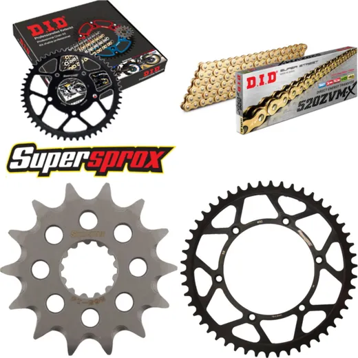 Chain Kit - Steel - for: KAWASAKI KLX300 R 03-03 14-50-110 DID520ZVM-X(G&G) rivet