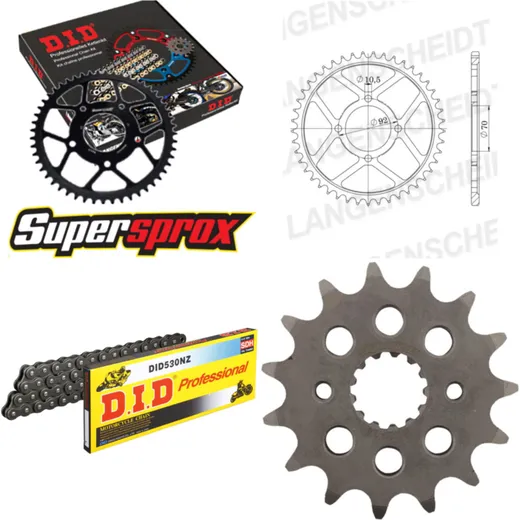Chain Kit - Steel - for: KAWASAKI Z250 A 81-82/Z250 J 81-82 15-35-098 DID530NZ Clip