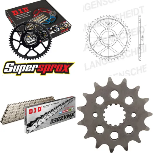 Chain Kit - Steel - for: KAWASAKI Z250 A 81-82/Z250 J 81-82 15-35-098 DID530ZVM-X(S&S) endless