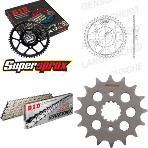 Chain Kit - Steel - for: KAWASAKI Z400 J 80-83 16-40-100 DID530ZVM-X(S&S) rivet