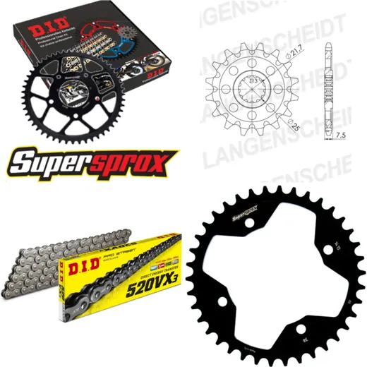 Chain Kit - Steel - for: KAWASAKI KFX450 R 08-12 14-38-094 DID520VX3 Clip