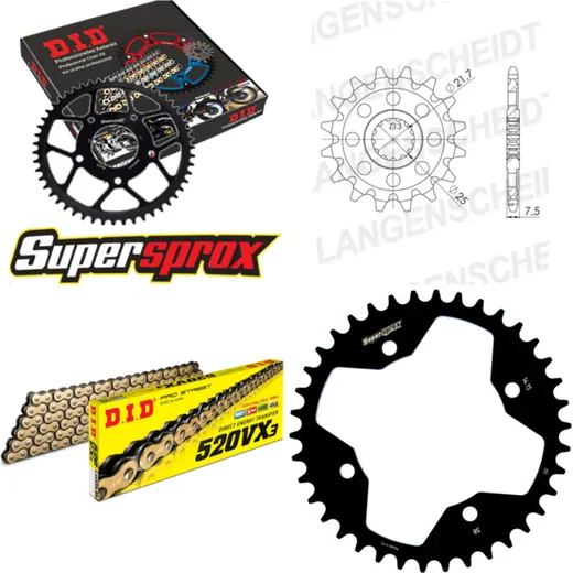 Chain Kit - Steel - for: KAWASAKI KFX450 R 08-12 14-38-094 DID520VX3(G&B) Clip