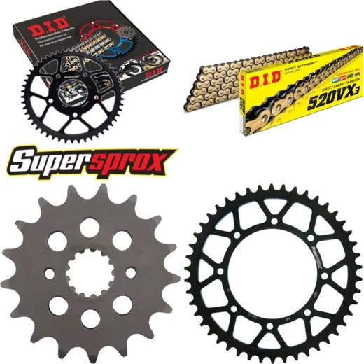 Chain Kit - Steel - for: KAWASAKI KLE500 96-04 17-46-110 DID520VX3(G&B) Clip