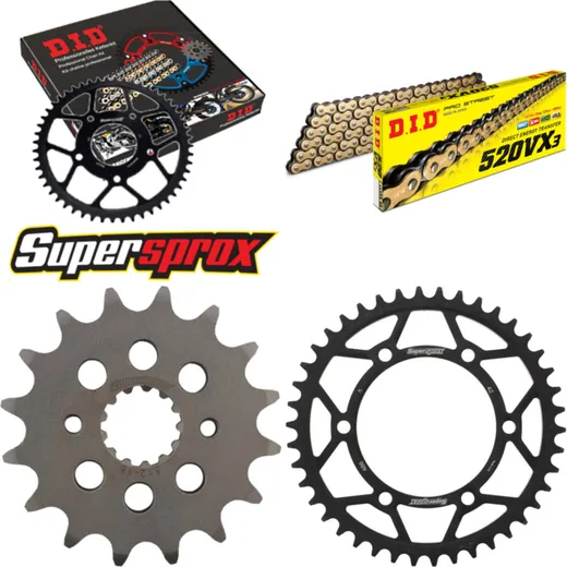 Chain Kit - Steel - for: KAWASAKI GPZ500 S 87-93 16-42-104 DID520VX3(G&B) rivet