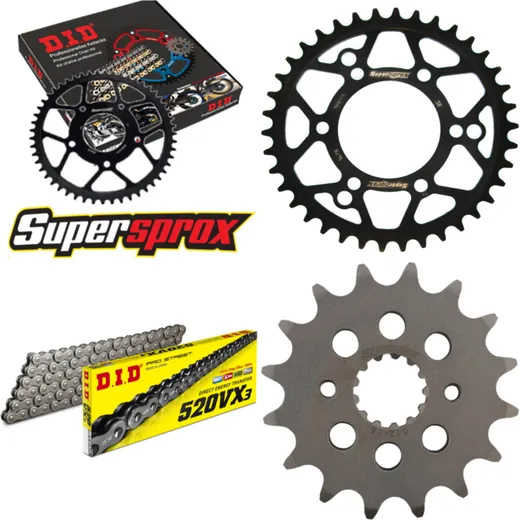 Chain Kit - Steel - for: KAWASAKI GPZ400 49PS 85-89/GPZ550 U 16-38-104 DID520VX3 endless
