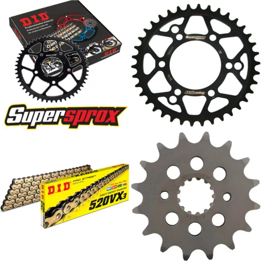 Chain Kit - Steel - for: KAWASAKI GPZ400 49PS 85-89/GPZ550 U 16-38-104 DID520VX3(G&B) endless