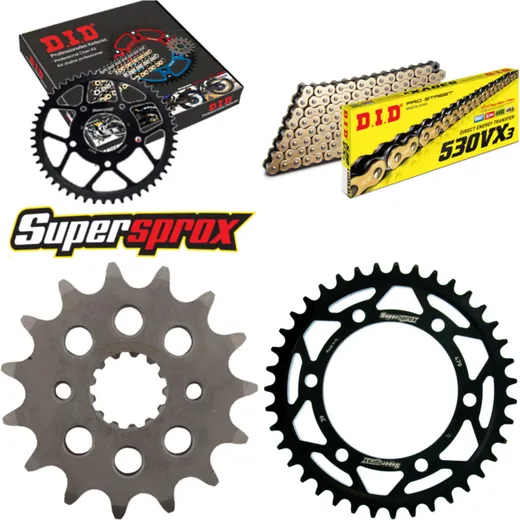 Chain Kit - Steel - for: KAWASAKI GPX600 R 88-99/GPZ600 R 85-97 15-39-102 DID530VX3(G&B) rivet