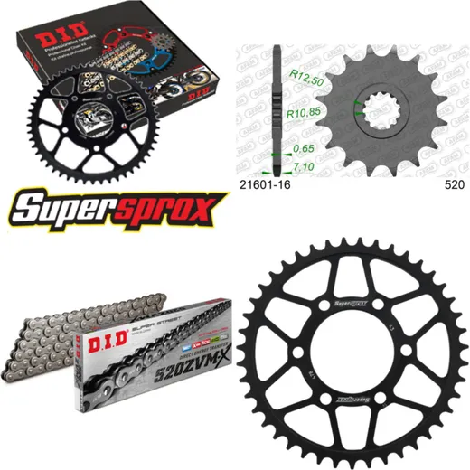 Chain Kit - Steel - for: KAWASAKI ZX-6R /RR 09-12/ZX-6R /RR 07 16-43-112 DID520ZVM-X rivet