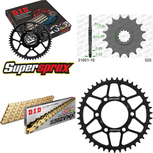 Chain Kit - Steel - for: KAWASAKI ZX-6R /RR 09-12/ZX-6R /RR 07 16-43-112 DID520ZVM-X(G&G) rivet