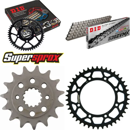 Chain Kit - Steel - for: KAWASAKI KLR650 95-04 15-42-106 DID520ZVM-X endless