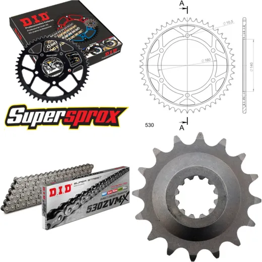 Chain Kit - Steel - for: KAWASAKI GPZ750R 85-90 16-49-112 DID530ZVM-X endless