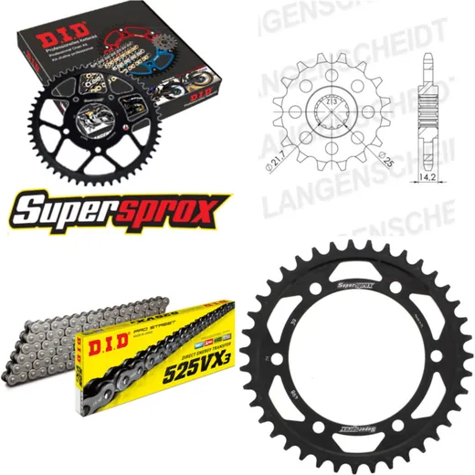 Chain Kit - Steel - for: KAWASAKI Zephyr 750 95-99 15-39-106 DID525VX3 rivet