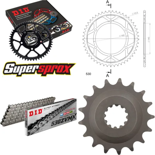 Chain Kit - Steel - for: KAWASAKI GPZ900 R 84-89 17-49-112 DID530ZVM-X rivet