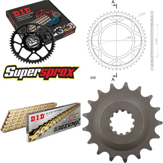 Chain Kit - Steel - for: KAWASAKI GPZ900 R 84-89 17-49-112 DID530ZVM-X(G&G) endless