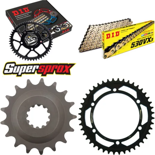 Chain Kit - Steel - for: KAWASAKI ZZR1100 95-01 17-44-110 DID530VX3(G&B) rivet