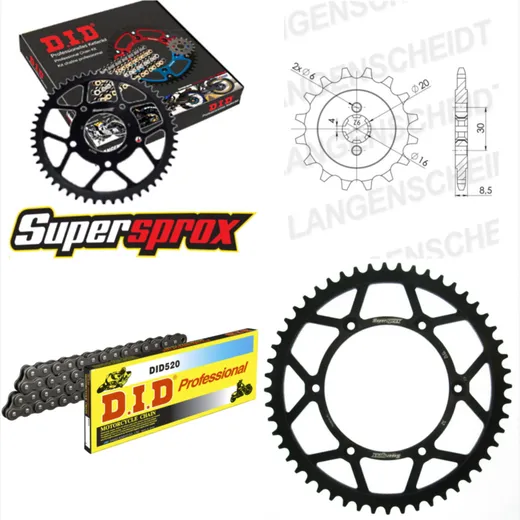 Kettensatz Stahl für: HUSQVARNA SM125 S 07-13 12-52-114 DID520 Clip